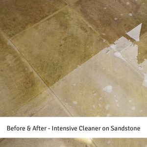 Before & After - Intensive Cleaner on Sandstone