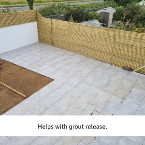 Helps with grout release.