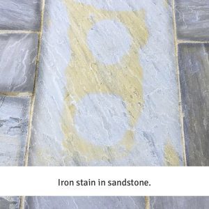 Iron stain in sandstone.