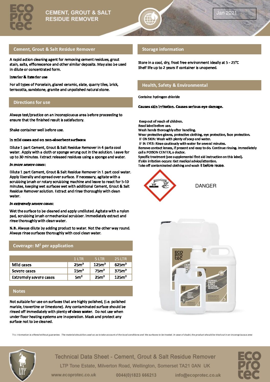 Cement, Grout & Salt Residue Remover EcoProTec